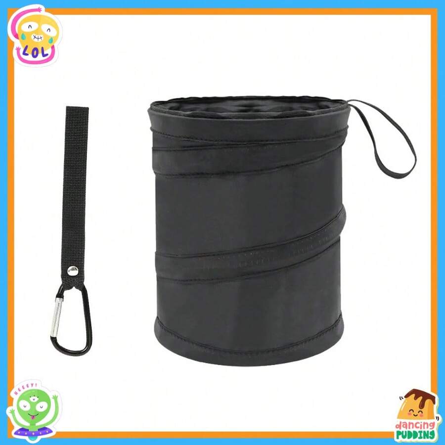 Collapsible Pop-Up Car Trash Can - Mini Portable Hanging Garbage Can Car Trash Bin With Attached HookElastic Band - Waterproof Waste Basket Bin Auto Garbage Bag For Cars/Home (1Set) - 1Set - 查看 1