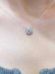 1 Pc Gorgeous Cubic Zirconia Necklace Pendant For Women For Valentine's Day Gift Engagement Anniversary Party Jewelry - 1# - View 3