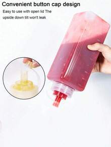 1 chai đựng nước sốt dạng bóp dung tích lớn! Thiết kế chống rò rỉ + vạch chia rõ ràng, chai đựng gia vị có nắp, hộp đựng gia vị, thích hợp cho nướng thịt, salad và làm bánh - 0.6L/0.8L/1L (20OZ/27OZ/33OZ) - Nhiều màu - Xem 4