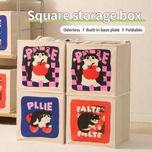 Multi-Purpose Cartoon Cat Storage Box, Foldable Fabric Closet Organizer With Stackable Design, Tidy Solution For Books, Toys & Kids' Room Clutter - Multicolor - View 3