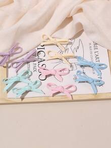 10pcs/Set Cute Bowknot Hair Clips - Soft Purple, Mint Green, Pink And Other Gentle Tones, Small Satin Hair Clips Suitable For Braiding, Ponytails And Daily Or Special Occasions - Multicolor - View 5