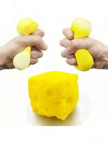 巨型奶酪方块挤压玩具，创意可变形慢回弹方形奶酪，柔软玩具，可爱小饰品，Needo，软奶酪玩具，软饺子 - 1PC - 查看 9