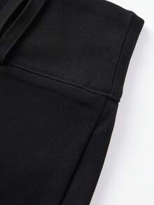 Womens Low Rise Shorts Casual Solid Color Tight Fitted Mini Boxer Shorts Stylish Summer Streetwear - Black - View 9