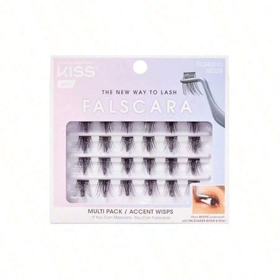 False Eyelashes WISPS Multipack Accent DIY Ultra Glam Invisible Rewearable 3x Buildable and Customizable Easy To Apply Split Lash Tip 24 Wisps - Negro - Ver 1