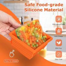 Silicone Freezer Molds For Soup Cubes - 2-Cup Freezer Storage Container Tray With Lid, 4 Pack Stackable Ice Cube Trays For Portion Control,Food Storage & Meal Prep,Oven & Dishwasher - 橘子 - 查看 4