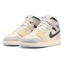 Big Kid's Jordan 1 Mid SE Sail/Ice Jade-Anthracite (IB7053 100) - 白色 - 查看 4