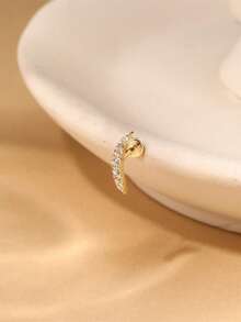 1件 925纯银精致爪镶耳钉 18K镀金耳骨/耳廓/耳屏穿孔耳饰 低过敏性耳环饰品 女士女孩日常佩戴 婚礼派对 订婚 - 金色 - 查看 2