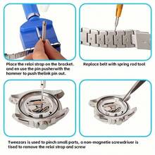 147 piezas Kit de herramientas para reparación de relojes, incluye destornilladores, abridor de caja y herramienta para barra de resorte - Ideal para ajustar correas y reemplazar baterías - Regalo perfecto para entusiastas de los relojes - Unitalla - Ver 5