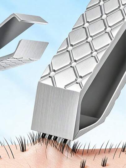 Stainless Steel Wide Face Epilator - Ergonomic Handle, Suitable For Men & Women, Multi-Functional For Face & Body (Bikini Line, Eyebrows, Mustache, Chin, Upper Lip) - Hygienic Design, Suitable For White Hair & Facial Hair, Multi-Functional Beauty Tool With High-Precision Depilation Mechanism