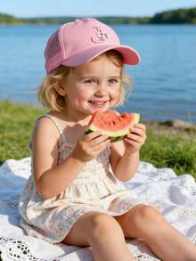 Mũ lưỡi trai in 26 chữ cái, kiểu dáng thời trang và đa năng, chất liệu lưới thoáng khí, thích hợp làm quà tặng hàng ngày. - Hồng - Xem 3