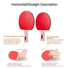 2pcs Table Tennis Rackets, Double-Sided Flat Rubber, Elastic, Suitable For Beginner Forehand And Backhand, Set Includes 2 Rackets, 3 Balls, 1 Storage Bag - Multicolor - View 6