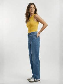 Controverso Women's Tank Top Brazil Ribbed Embroidered Blouse Flag Top Women's Premium - Yellow - View 6