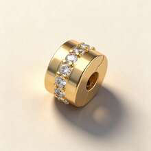 Hạt charm mạ vàng lấp lánh, phù hợp với vòng tay kiểu rắn nguyên bản, dây chuyền để tự làm trang sức bạc 925, quà tặng trang sức cho nữ, con gái. - Vàng - Xem 21