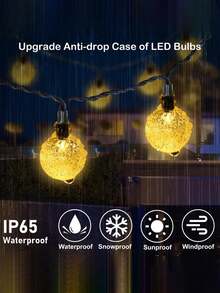 [Solar LED String Lights] 5M/7M/12M Solar LED String Lights With 20 LED Beads, Bubble Ball Fairy Lights For Outdoor Garden And Patio Decor, Powered By Nickel Solar Cells - Bubble - View 8