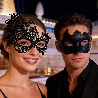 Hochwertige schwarze Phoenix Maskenset, venezianische Party Halbmaske, geeignet für Weihnachten, Halloween, Karnevalskostümparty, unisex