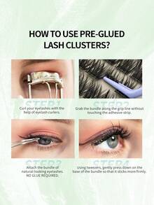 Pestañas postizas con adhesivo DP-02 Racimos de pestañas wispy sin necesidad de pegamento, pestañas de presión reutilizables - Ver 5