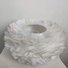 大型蓬松梦幻羽毛灯罩，手工制作，无需用电，适用于 E27 灯座 - 400半球形狀 - 查看 4