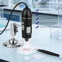 1600X 200W/30W Digital Microscope Camera, 3-In-1 Portable USB Electronic Microscope For Skin Examination, Insect Observation, Circuit Inspection, Compatible With PC, Type-C - Black - View 2