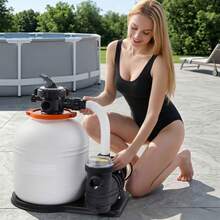 16 In Sand Filter Pump For Above Ground Pool, 0.75 HP 4400 GPH, Swimming Pool Sand Filter Pump With Pre-Assembled Core & Leak-Resistant Design, 6-Way Valve, High-Efficiency Filtration For Pools - View 9