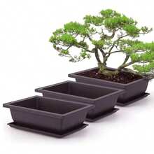 Square & Rectangle Imitation Zisha Flower Pot, Bonsai Pot, Small Potted Plant Plastic Container, Succulent Plant Pot - Multicolor - View 2