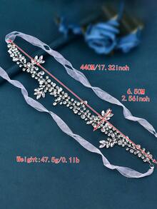 1pc Handmade Luxury Crystal Bridal Headband, Handcrafted Women's Hair Accessory Suitable For Wedding, Party, Ball,Summer,Beach - Silver - View 4