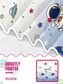 1PC Personalized Space Astronaut Print Beach Towel, Custom Name Quick Drying Soft Towel, Cute Rocket Planet Pattern Towel For Beach, Pool, Vacation, Kids Gift 100% Polyester - Multicolor - View 5