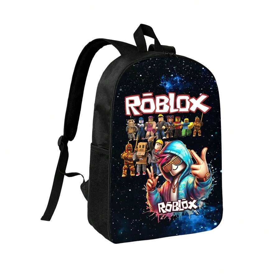 Game Virtual World Backpack Rucksack School Bookbag  Large Capacity Lightweight Back Packs Daypack Laptop Bag For Outdoor Sport Travel Casual Teen Youth Women Men - 黑色 - 查看 1