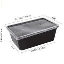 10pcs/20pcs Pre-Meal Containers, 450ml/750ml Curved Plastic Food Storage Containers (With Lids), Instant Meal Containers (), Disposable Food Boxes, Microwave, Dishwasher And Refrigerator Food Containers, Kitchen Accessories - Black - View 2