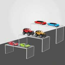 Bộ 5 giá trưng bày hình chữ U bằng acrylic trong suốt - Giá đựng bánh cupcake có thể tái sử dụng, phù hợp cho các món tráng miệng, trang sức, tiệc cưới và các bữa tiệc khác. Chắc chắn, có thể điều chỉnh, dễ lắp ráp. - Trong sáng - Xem 3