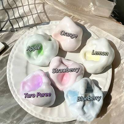 1pc Sensory Stress Relief Toy, Soft Slow Rebound Fluid Icy Light Beige Jelly Toy Ball | Sensory Toy For Party Games And Activities - Bright Color Mix Party Favors For Halloween, Christmas, New Year, Valentine''s Day And Other Holidays