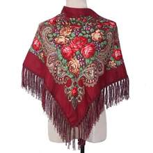160cm*160cm Lenço Quadrado Tradicional Vermelho e Multicolorido Plus Size para Mulheres, Lenço Quente e da Moda com Decoração de Borla para Inverno, Essencial para Viagens, Toalha de Praia - Multicolorido - Visão 10