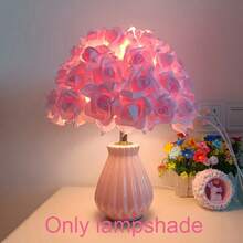 Handmade Rose Petal Lamp Shade - Umbrella-shaped Rose Lampshade - View 4