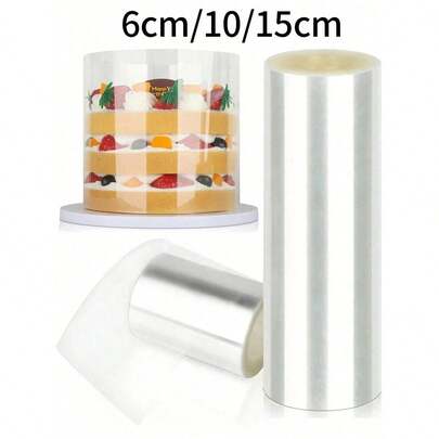 透明醋酸纤维蛋糕围边、蛋糕卷、优雅蛋糕包装、边缘装饰、蛋糕塑料包装、蛋糕包装膜、慕斯蛋糕切片、DIY蛋糕围边（用于烘焙装饰）、摇摇卡制作、慕斯、巧克力和糕点食品装饰、完美的家庭和专业烘焙配件，适用于万圣节、圣诞节、生日、婚礼、毕业典礼、母亲节、父亲节、婴儿派对、性别揭晓蛋糕装饰