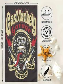 Gas Monkey Garage 沙滩巾 - 速干超强吸水超细纤维泳巾，动漫风格设计，游泳、露营、旅行的理想之选 - 现代涤纶面料，露营装备 | 动漫风格设计 | 耐用面料 - 多色 - 查看 14