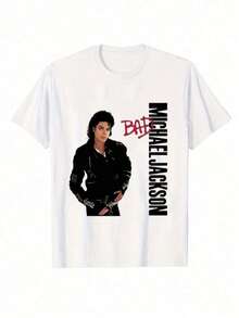 Classic Michael Jacksons King Of Pops-Shirt,Men Fashion Rock-Shirt,% Cotton-Shirt,Suitable Fans,& Holiday Men And Women Graphic Tee, Music,MICHAEL JACKSONS V4 TEE Vintage Graphic 90s Tee, Hop Streetwear Unisex Woman And Man Unisex Him Her, Y2K Style,Jackson Glove Graphic-Shirt FI6S - 白色 - 查看 11