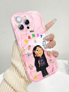 La señorita Sandy enseña sobre el tema de los útiles escolares rosas.funda de teléfono Fundas compatibles con Samsung,Apple,VIVO,OPPO,Motorola,Google,Xiaomi y Honor.Fabricadas en silicona TPU,ofrecen protección contra golpes y caídas. - Blanco - Ver 3