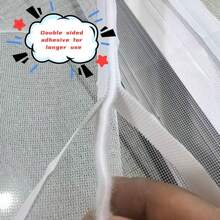 Màn chống muỗi tự dính màu trắng mùa hè có khóa kéo, dễ lắp đặt, có thể tái sử dụng. - Cửa sổ lưới trắng - Xem 5