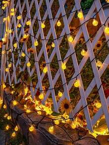 [Solar LED String Lights] 5M/7M/12M Solar LED String Lights With 20 LED Beads, Bubble Ball Fairy Lights For Outdoor Garden And Patio Decor, Powered By Nickel Solar Cells - Bubble - View 5