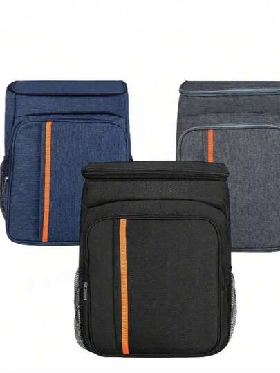 1pc Portable Insulated Lunch Bag With Cooler Ice Pack, Food Container, Durable Waterproof Lunch Box, Thermal Bag For Camping Picnic