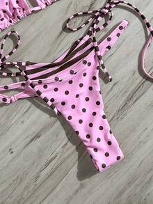 Bộ bikini chấm bi dành cho nữ, đồ bơi mùa xuân thoải mái, trang phục đi biển mùa hè, áo bikini crop top thanh lịch, phù hợp cho kỳ nghỉ, lễ hội âm nhạc, phong cách boho từ thành phố ra biển. - Bột cà phê - Xem 10