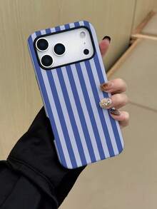 1pc Minimalist Artistic Colorful Striped Pattern Glossy 2-In-1 Phile Shell Full Coverage Hard Phone Case For IPhone 11/12/13/14/15/16/17 Pro Max - Multicolor - View 4