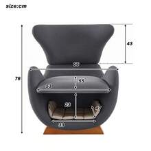 Storage Benches - Grey + Fabric + Wood + 1 Seat - View 7