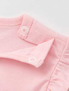 Balabala 女童两件套T恤套装，可爱柔软透气舒适，适合日常穿着，2026夏季款 - 粉紅 - 查看 3