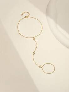 EleRunis 1 chiếc vòng tay/dây chuyền hình cỏ bốn lá nhỏ nhắn bằng bạc Sterling 925 dành cho nữ, đính đá Cubic Zirconia, trang sức cơ thể đeo hàng ngày, thích hợp cho đám cưới, tiệc tùng, lễ đính hôn, kỷ niệm, ngày Valentine. - Vàng - Xem 8