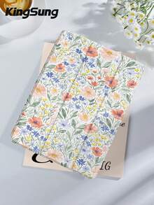 Kingsung 可爱芙蓉花和浅紫色花卉图案平板电脑保护套，兼容 iPad 9.7/10.2/10.5/10.9/12.9/Pro 11（第十代），兼容三星 Galaxy Tab S6 Lite 10.4 英寸，兼容 Kindle Paperwhite 第十二代（2024 年款），Kindle 第十一代（2022 年款），柔软防摔，智能站立/自动唤醒/睡眠。 - 彩色 - 查看 3