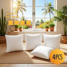 Cushion Insert, Available In Packs Of 1/2/4, Lightweight Down Alternative Polyester Pillow, Sofa Cushion, Pillowcase Filling, Machine Washable. (White, 12*20in; 18in; 20in; 22in) - 4pcs - 查看 10