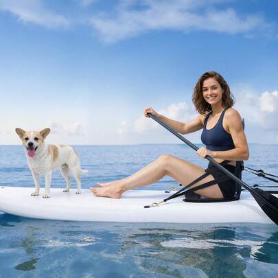 Kayak Seat, 2 Pack 0.5" Thick, Universal Paddle Board Seat With Back Support, Sit-On-Top Soft Padded Cushion With Storage Bag & Adjustable Straps For SUP, Canoe, Fishing Boat, Inflatable Kayak