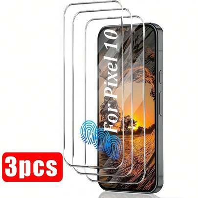3pcs 9H Hardness HD Fingerprint Unlock Tempered Glass Screen Protector For 10 Pro / 10A / 10 Pro XL / 10 Pro Fold, Anti-Fingerprint, Full Screen Protection, HD Display, Anti-Scratch