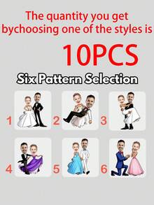 1/10/20/30/60pcs Customized Personalized Face Temporary Tattoo Stickers, Multiple Patterns, Suitable For Bachelorette Party, Birthday, Party Favors, Holidays, Valentine's Day, Couples, Men, Moms, Friends, Home Decor, Personalized Gifts - Multicolor - View 44