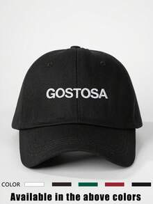 1顶女士刺绣“GOSTOSA”棒球帽，可调节户外防晒休闲帽，适合春季、秋季、旅行、海滩，男女皆宜，Y2K风格 - 棒球帽 - 查看 5